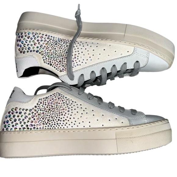 P448 Thea‎ Platform Sneaker White w/ Iridescent Crystals EU Size 36 USA 5.5 5 - Picture 10 of 13
